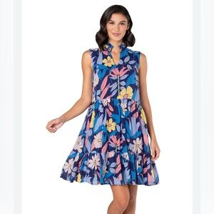 Tori Richard Paolo Sleeveless Floral Dress - M